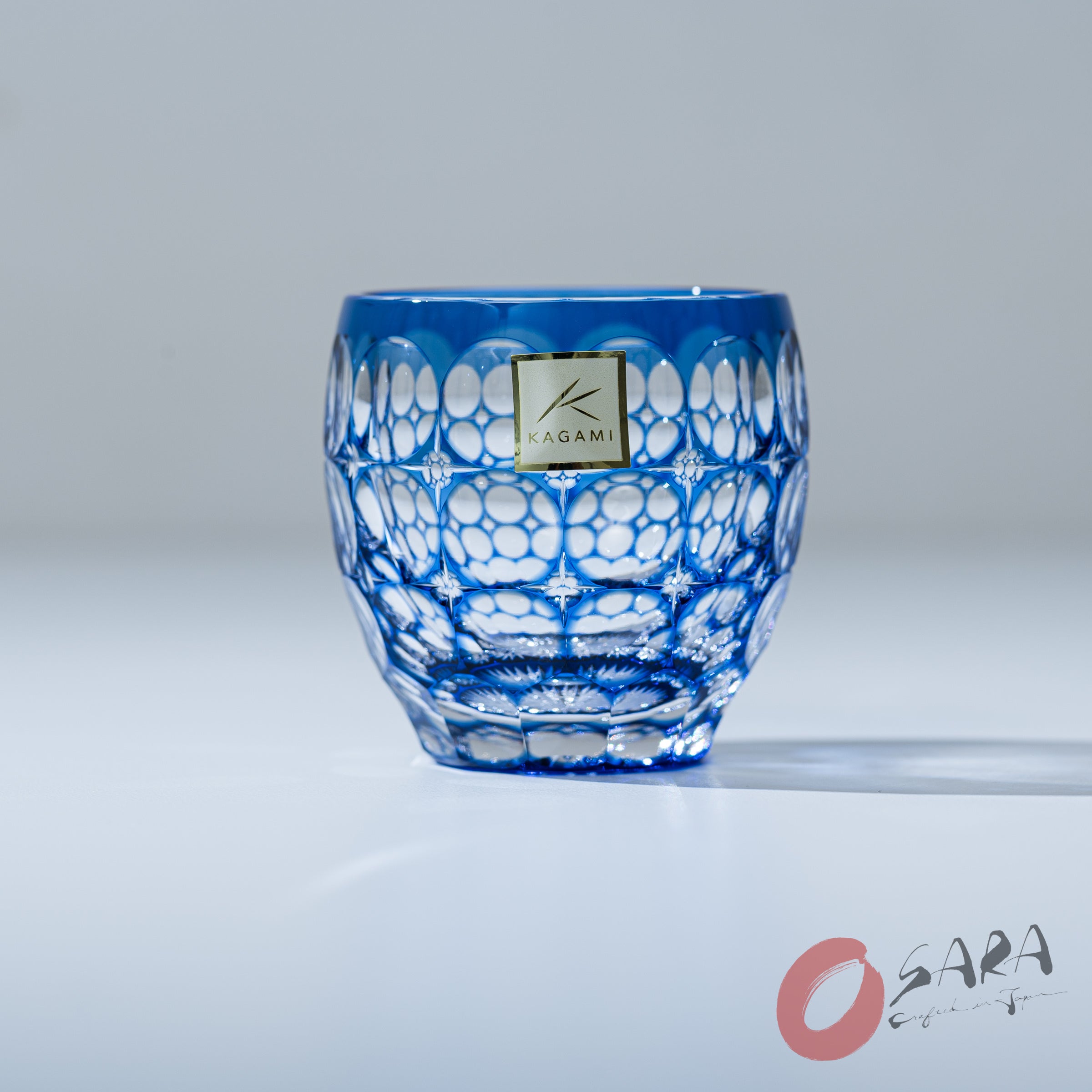 KAGAMI Crystal Sake Glass - Hydrangea / 紫陽花