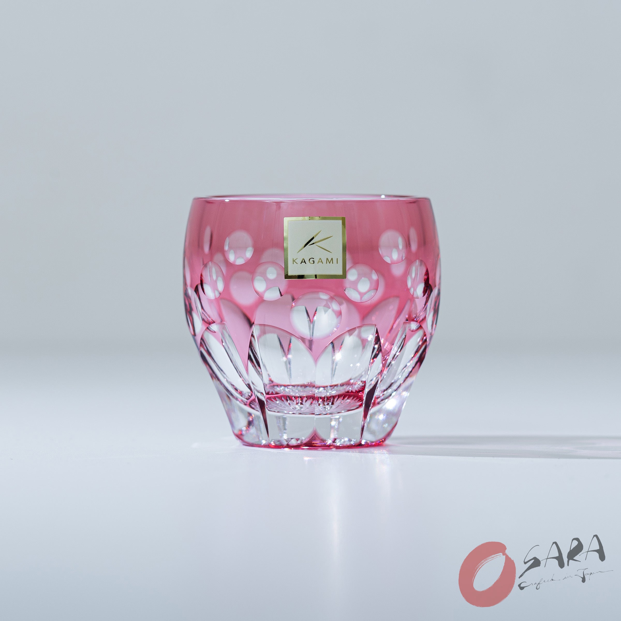 KAGAMI Crystal Sake Glass - Sakura / 桜