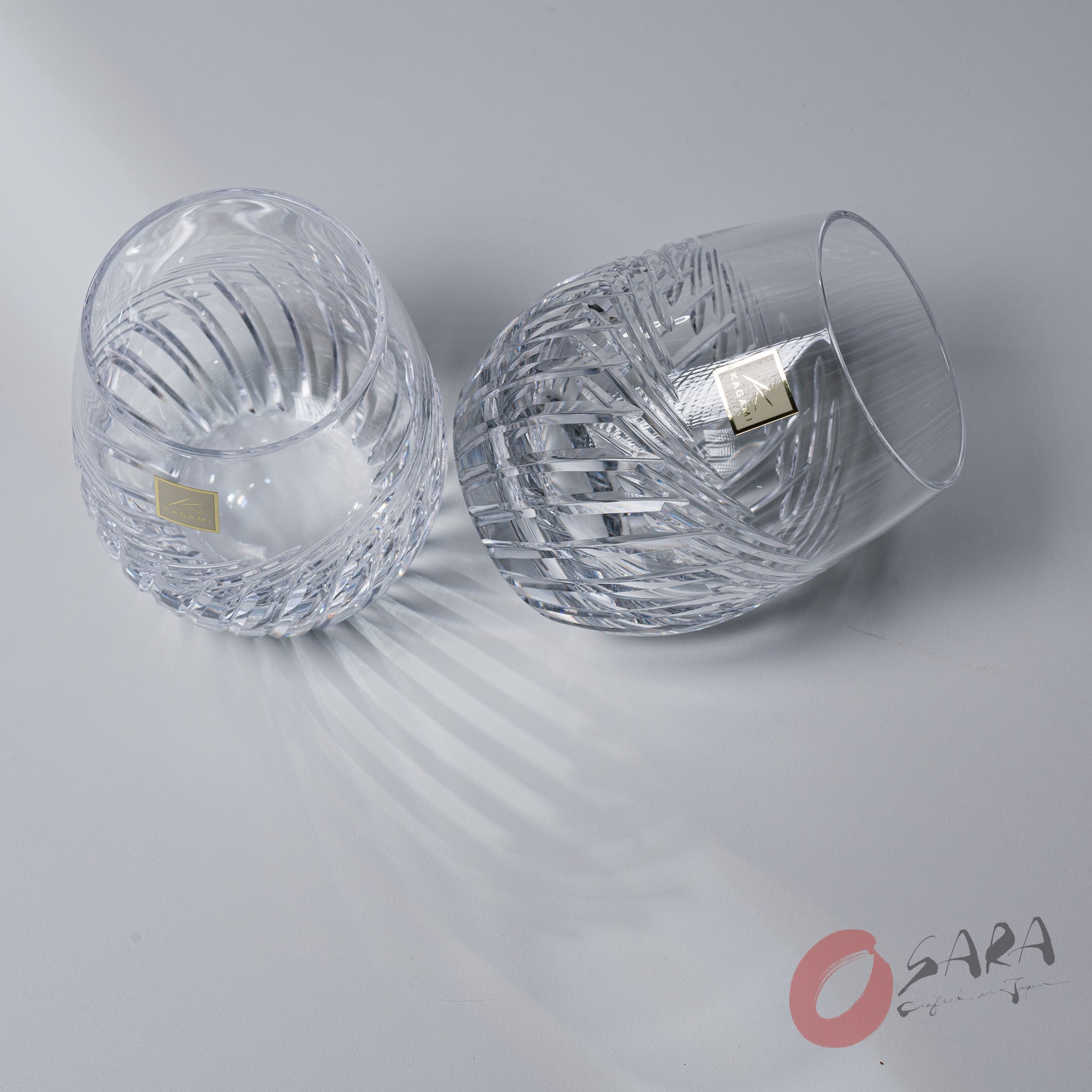 KAGAMI Crystal Japanese Handmade Pair Rock Glass - 250ml