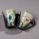 Kutani ware Wild Flower Pair Mug Cup / 九谷焼 野花 ペアマグカップ