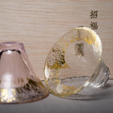 Sakura Mt. Fuji Pair Sake Cup / 招福杯 金富士 酒器セット