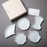 Miyama Small Plate Gift Box - Set of 5 / 線刻・細工小皿ギフトセット