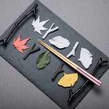 Leaf Chopstick Rest Gift Pack - Set of 5 / White