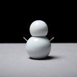 Snowman Toothpick Holder - Gloss Glaze - White / 雪だるま 楊枝入れ