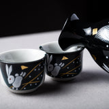 Kutani ware Rabbit Sake Set / 九谷焼 跳ね兎 徳利・お猪口セット