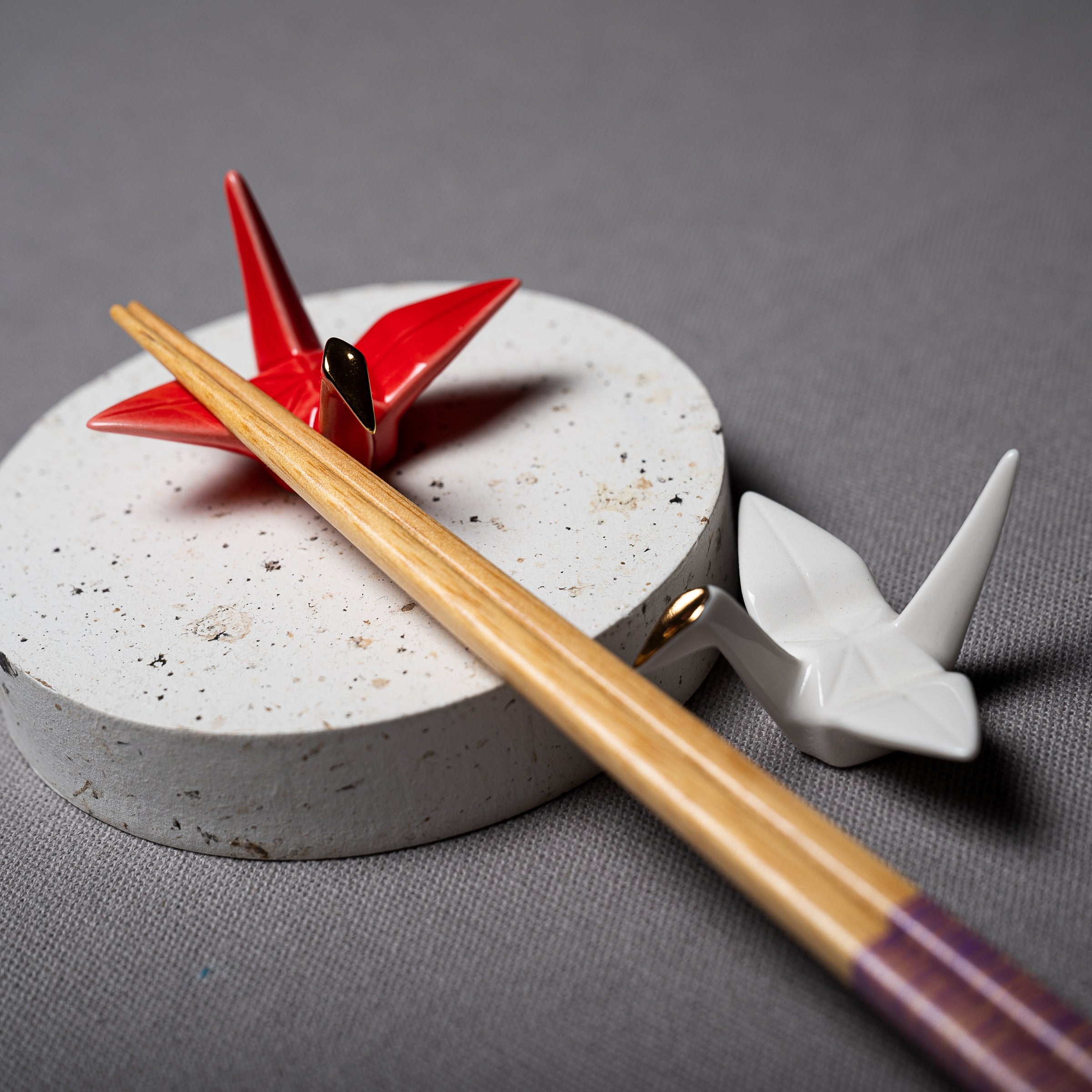 Arita Orizuru Chopstick Rest Gift Set - 2pcs / 有田焼 折り鶴箸置き ギフト