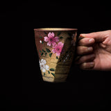 Kutani ware Bizan Mug Cup - Sakura / 九谷焼 荒削りマグ 美山窯