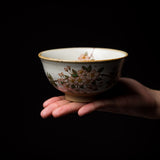 Kutani ware Sakura Rice Bowl / 九谷焼 桜 茶碗