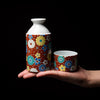 Kutani Design Single Sake Set - Plum and Chrysanthemum / 九谷 酒筒 梅菊