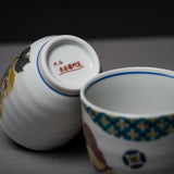 Kutani ware Sparrow Pair Tea Cup / 九谷焼 雀 ペア湯呑み