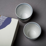 Kutani ware Sparrow Pair Tea Cup / 九谷焼 雀 ペア湯呑み
