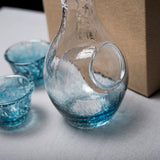 Aqua Cold Pocket Sake Set - 1 Jug With 2 Sake Cups / 冷酒用 酒器セット