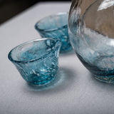 Aqua Cold Pocket Sake Set - 1 Jug With 2 Sake Cups / 冷酒用 酒器セット