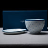 Load image into Gallery viewer, Arita Soup Cup &amp; Saucer Plate Gift Set / Asanoha 麻の葉 (Hemp Leaves)