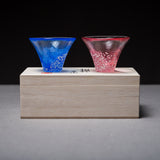 Mt. Fuji Pair Sake Cup with Wooden Box / 招福杯 富士山 酒器セット