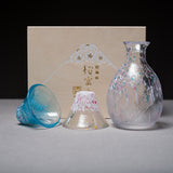 Sakura Fuji Sake Set - 1 Jug With 2 Sake Cups / 桜富士 酒器セット