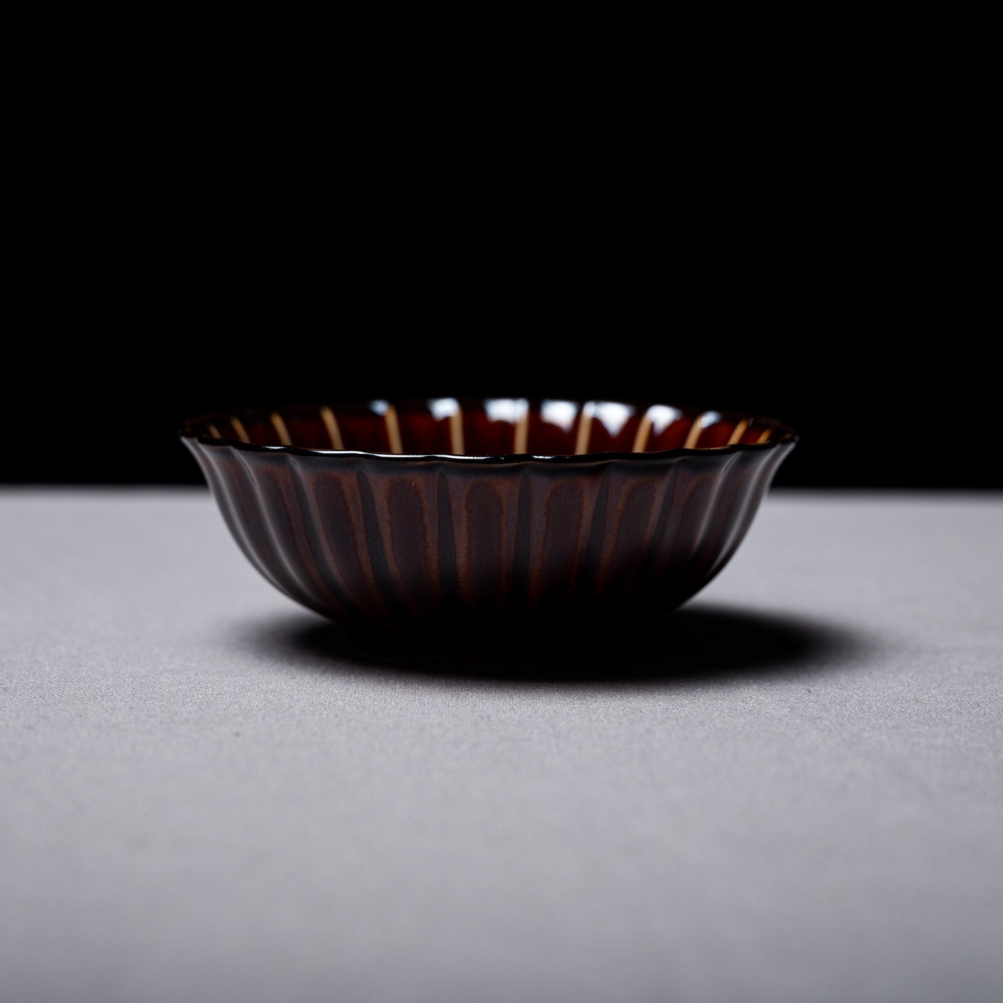 Kaneko Pottery Giyaman Series / 12 cm Bowl - Chestnut Brown