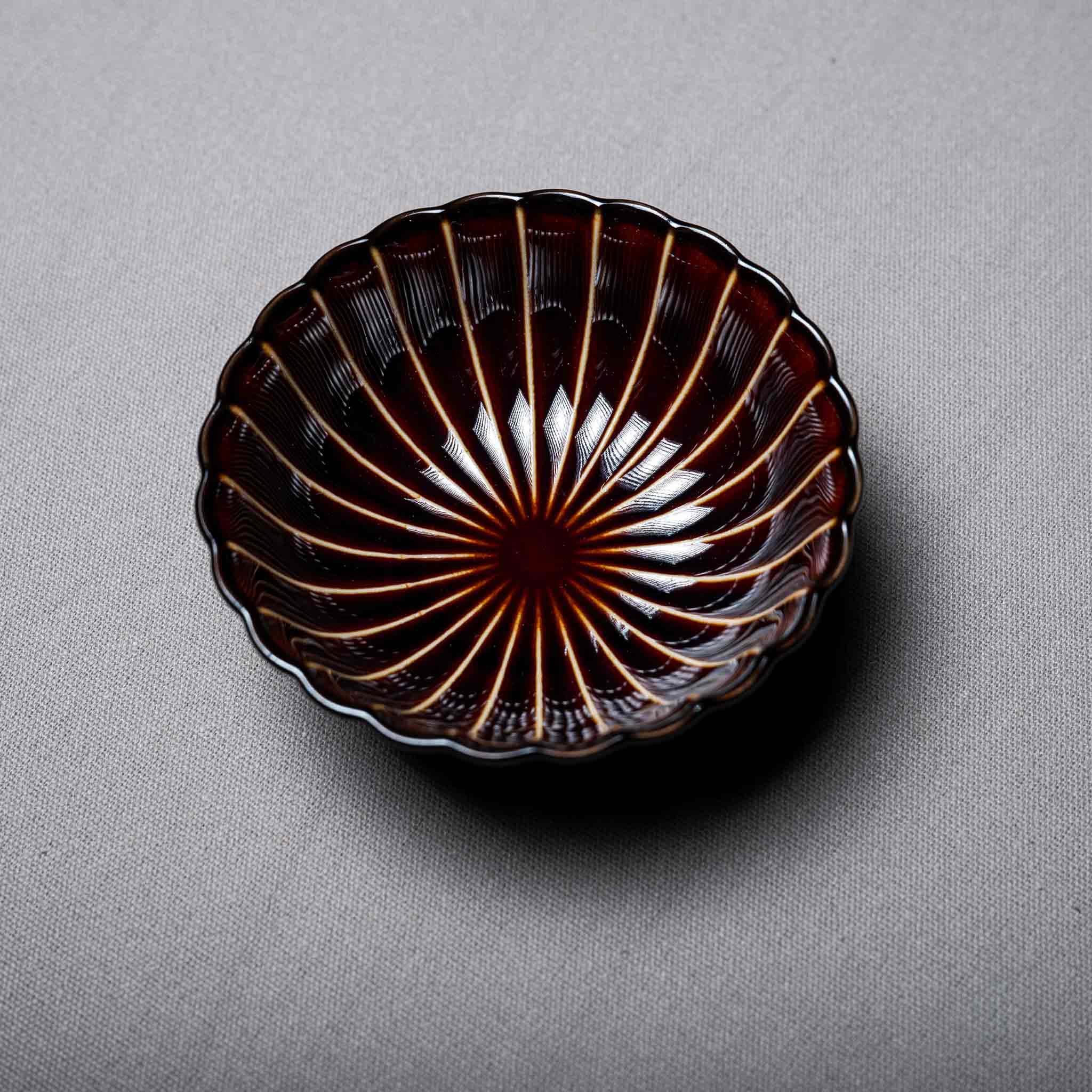 Kaneko Pottery Giyaman Series / 12 cm Bowl - Chestnut Brown