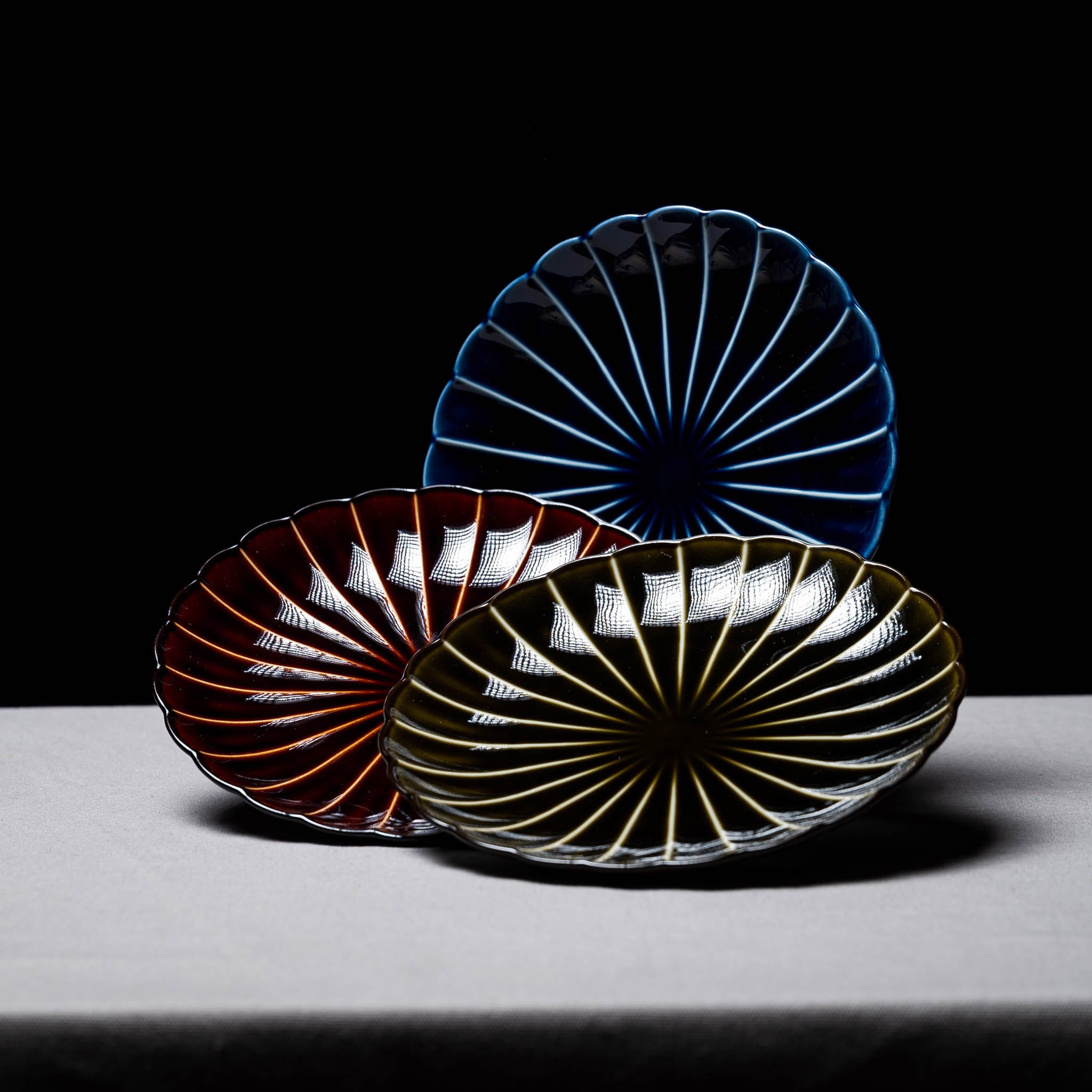 Kaneko Pottery Giyaman Series / 20.5 cm Plate - Navy Blue