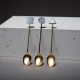 Tsubamesanjo Matte Gold Teaspoon with Acrylic Block - 9 Kinds