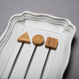 Tsubamesanjo Pewter Plating Cocktail Stirrer with Wood Block - 3 Kinds