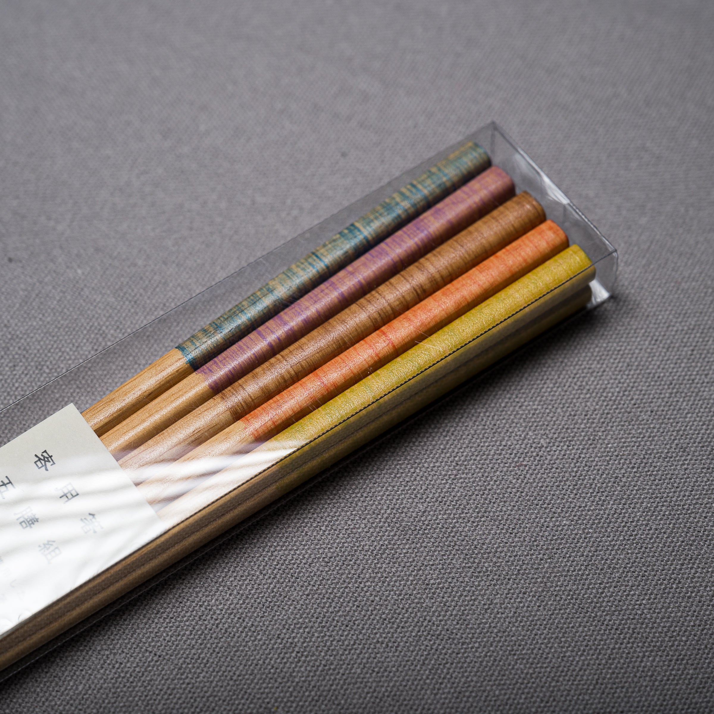 Natural Wooden Five Colour Chopstick Set