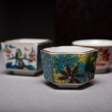 Kutani Antique Style 6pc Sake Cups Luxury Gift Set / 九谷焼 酒器セット