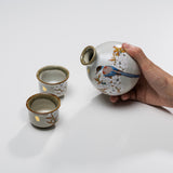 Kutani ware Kacho Fugetsu Sake Set / 九谷焼 花鳥風月 酒器セット