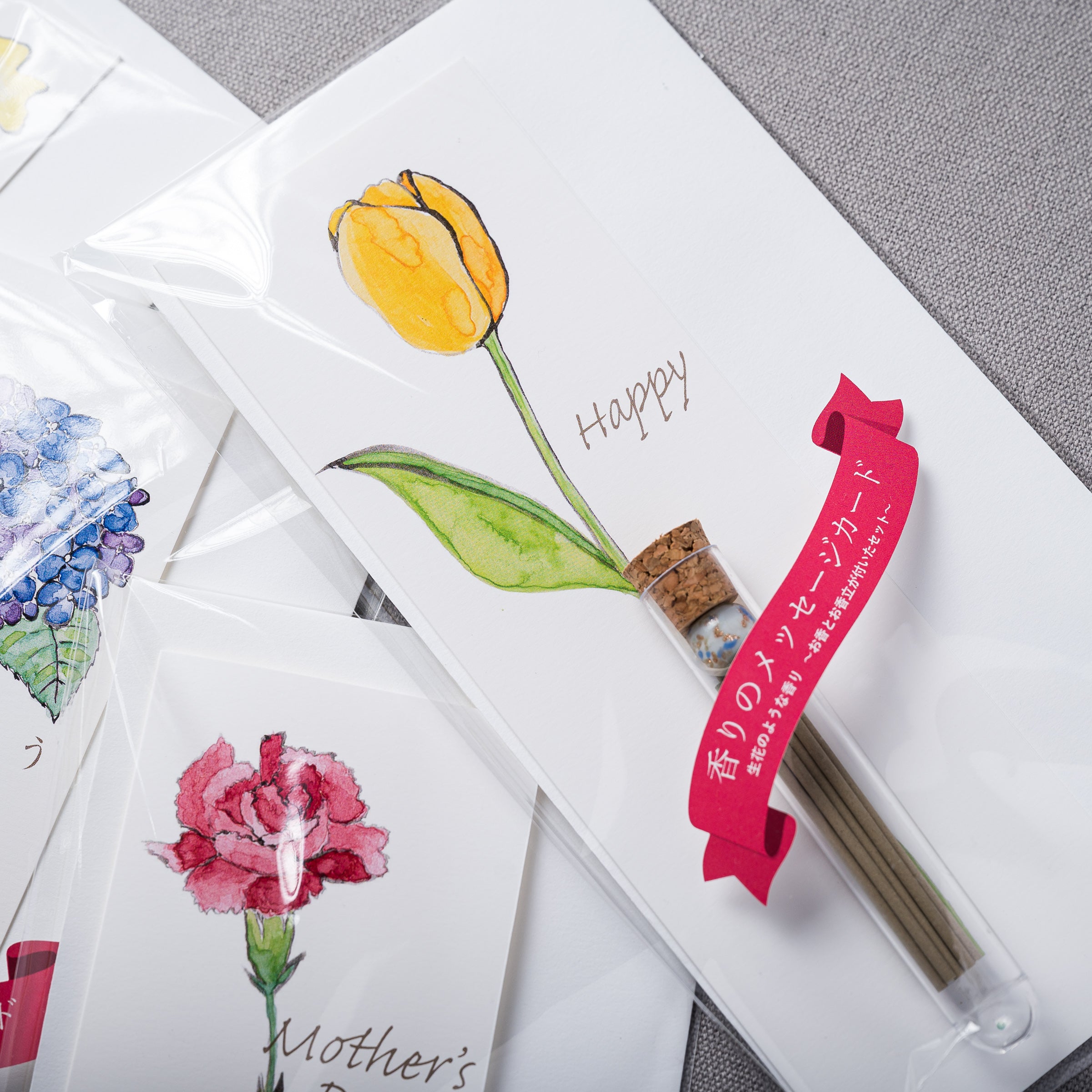 Incense Greeting Card - 5 Messages / 香立付メッセージお香