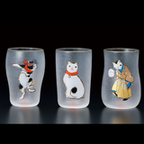 Edoneko Glass / Cat Craft Beer Cup Set - 3pc in Wooden Gift Box