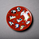 Kutani Design x Round Plate - 12 cm / 九谷焼き 縁起物 小皿