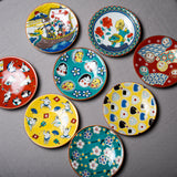 Kutani Design x Round Plate - 12 cm / 九谷焼き 縁起物 小皿